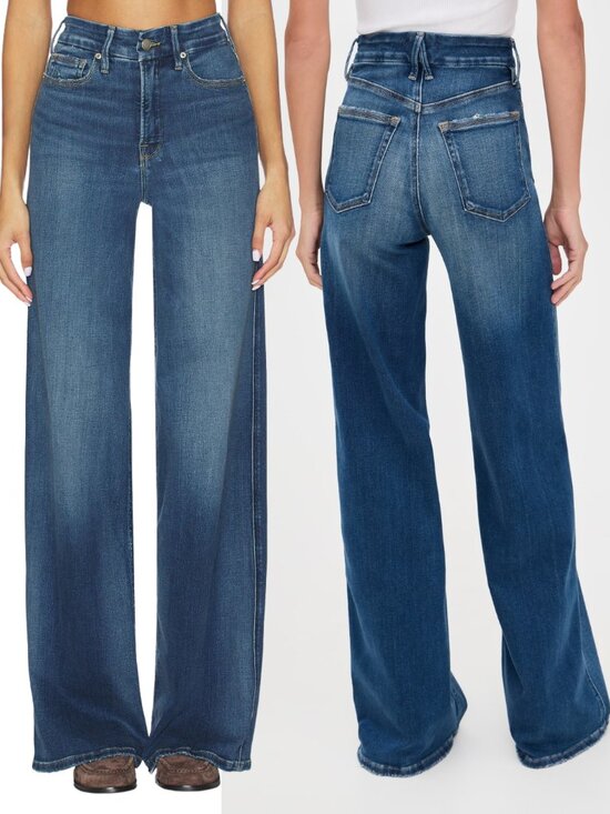 Good American Denim - Good American Soft Tech Good Skate Wide Leg Jeans